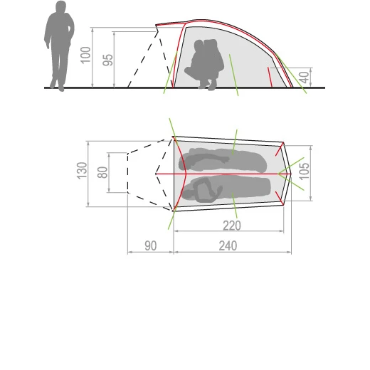 VAUDE TENTE HOGAN UL 2P VERTE 2 VAUDE TENTE HOGAN UL 2P VERTE – Image 2