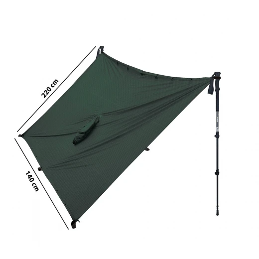 PONCHO TARP ULTRA-LIGHT VERT 2 PONCHO TARP ULTRA-LIGHT VERT – Image 2